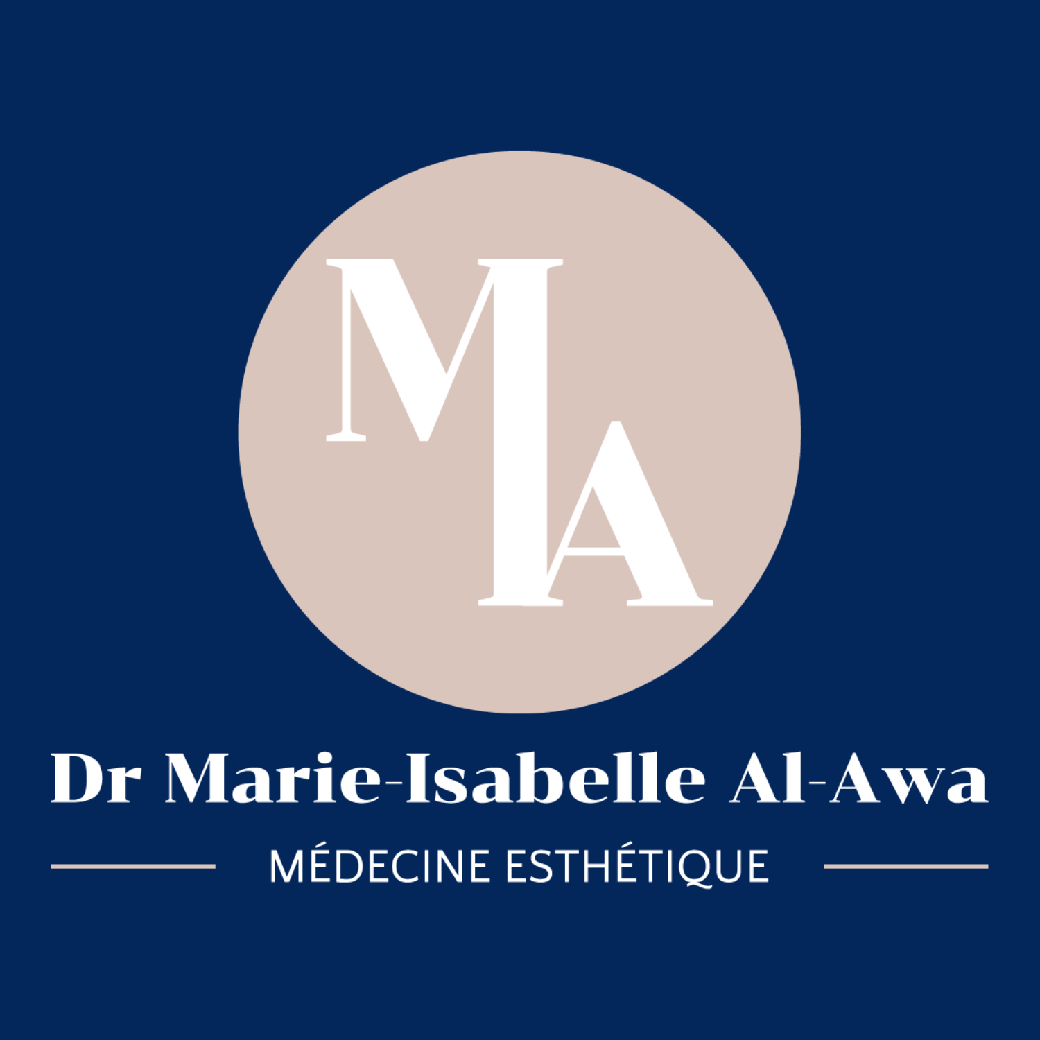 Dr Al Awa logo fond fonce Realisatie Dr. Marie-Isabelle Al-Awa